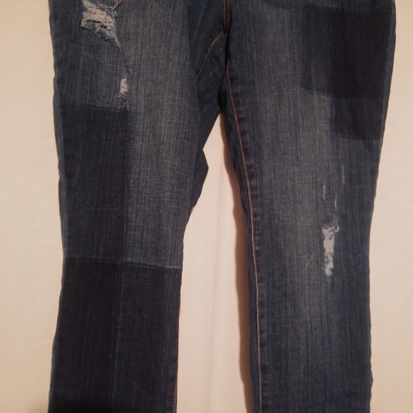 FG 12R 34x29 Dark Distressed Stretch Skinny Jeans - Picture 2 of 4